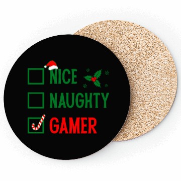 Discover Nice Naughty Gamer Christmas Coasters