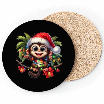 Discover Christmas Merry Christmas For Gift Monkey Coasters