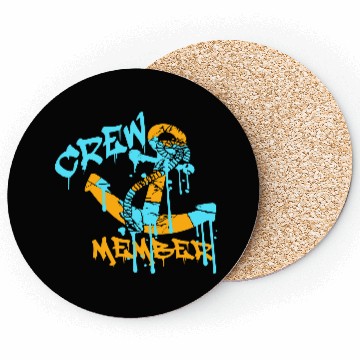 Discover Sailing Crew Member Anchor Graffiti Spray Drops Coasters