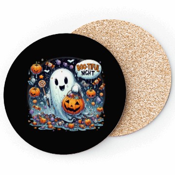Discover Halloween Candy Ghost Design Coasters