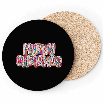 Discover merry christmas brushstroke Coasters