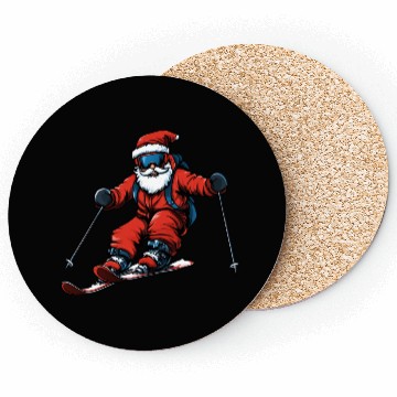 Discover Skier Christmas Coasters