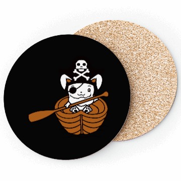 Discover Rabbit Pirate Paddle Bunny Buccaneer Rowboat Comic Coasters