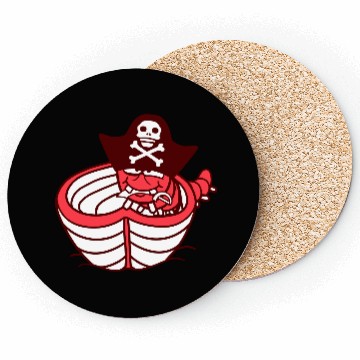 Discover Funny Worm Caterpillar Pirate Sweet Paddle Rowing Coasters