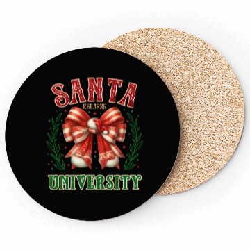 Discover Santa University Christmas, Merry Christmas Coasters