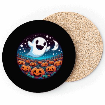 Discover Friendly Ghost in the Pumpkin Patch Coasters
