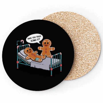 Discover Christmas Gingerbread Hospital Humor Coasters