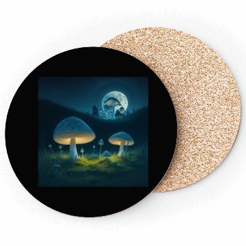 Discover mushrooms in grass Coasters