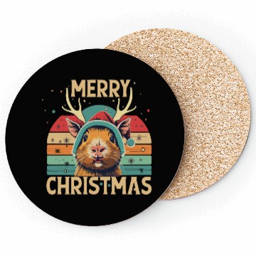 Discover Funny Guinea Pig Christmas Reindeer Coasters