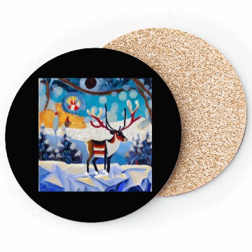 Discover Colourful winter forest Coasters
