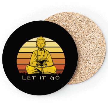 Discover Let It Go Buddha Meditation Sunset Art Coasters