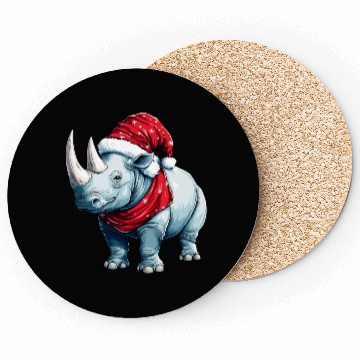 Discover Rhinos Christmas Coasters