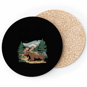 Discover Moose in the Wild - Nature Therapy Graphic Coasters