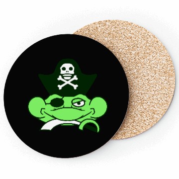 Discover Frog Captain Hat Toad Funny Cool Comic Cartoon Fun Coasters