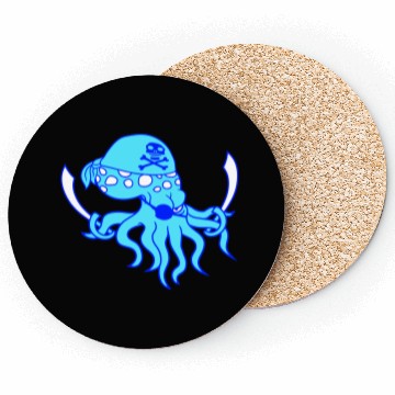 Discover Evil Octopus Pirate Cool Cephalopod Squid Cartoon Coasters