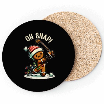 Discover Oh Snap Gingerbreadman Golfer Golf Christmas Golf Coasters