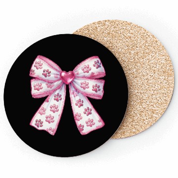 Discover Dog Lover Bow, Valentine Retro Coasters