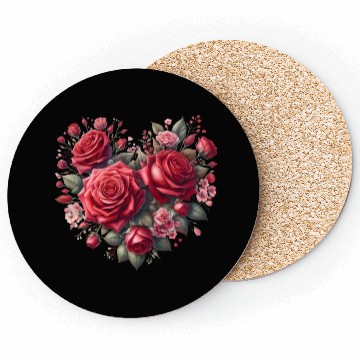 Discover Heart Roses, Valentine Retro Coasters