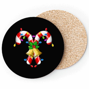 Discover Christmas Candy Cane Christmas Sweets Merry Xmas Coasters