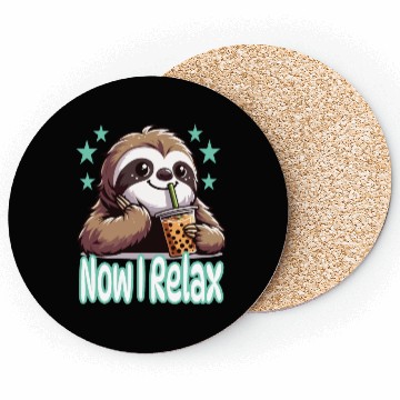 Discover funny quote gift idea bubble tea boba sloth design Coasters