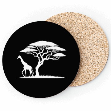 Discover Giraffe And Silhouette African Nature Coasters