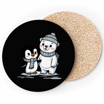 Discover Penguin and Polar Bear Friends Coasters