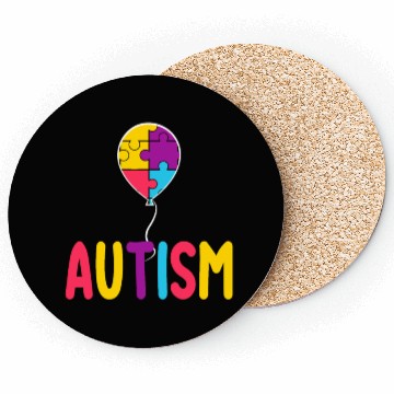 Discover Autism Awareness Balloon - Spread Love and Support Coasters
