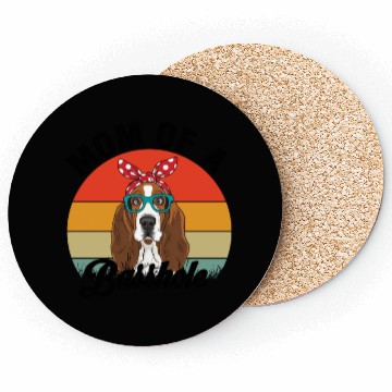 Discover Mom of a Basshole Funny Basset Hound Dog Mom Coasters