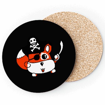 Discover Little Cute Captain Fox Pirate Animal Eye Patch Coasters