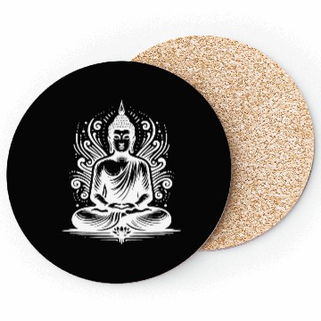 Discover Energy Flow Yoga Flowers Buddha Tattoo Style Coasters