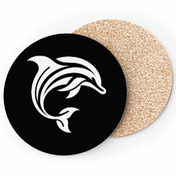 Discover Diver T Tattoo Style Dolphin Jumping Coasters