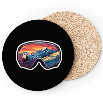 Discover Skiing Winter fun Ski Goggles for a Skiers Coasters