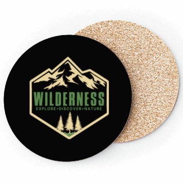 Discover Wilderness Artwork simple design mountain days Coasters