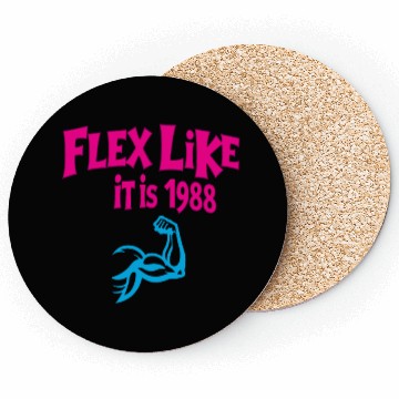 Discover 80s Fitness Enthusiast Retro Workout and Neon Coasters