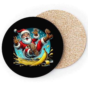 Discover Christmas Chaos: Santa’s Banana Slip Coasters