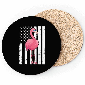 Discover Flamingo US Flag Flamingo Bird Coasters
