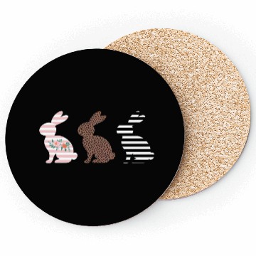 Discover Happy Easter Cute Easter Leopard Bunny Rabbit Coasters