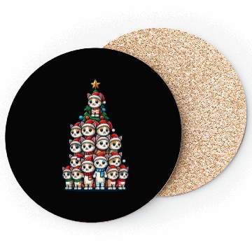 Discover Christmas Cats Christmas Tree Fun Coasters