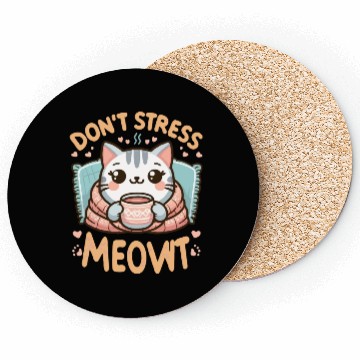 Discover gift idea funny quote relaxation design kawaii cat Coasters