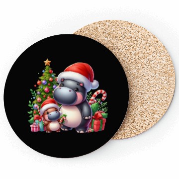 Discover Christmas Hippo Coasters