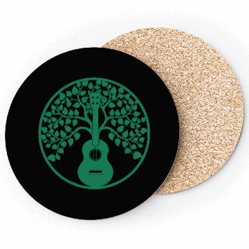 Discover ukulele tree mandala green Coasters