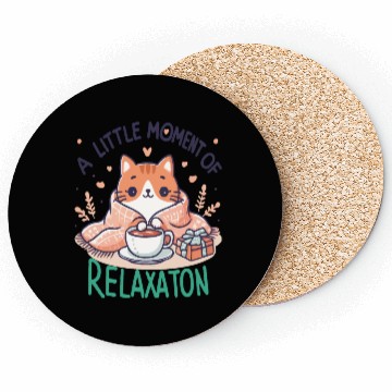Discover gift idea funny quote relaxation design kawaii cat Coasters