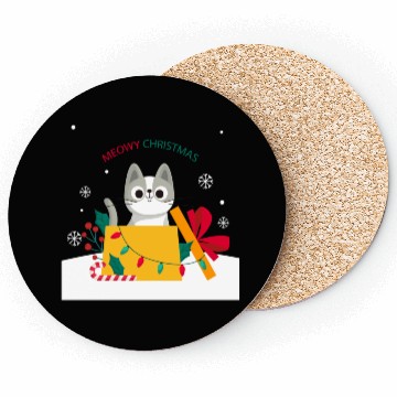 Discover Meowy Christmas Surprise! Coasters