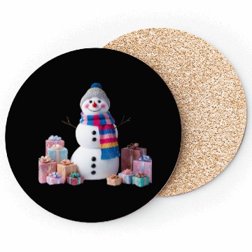 Discover "Festive Snowman Coasters – Pastel Winter Charm