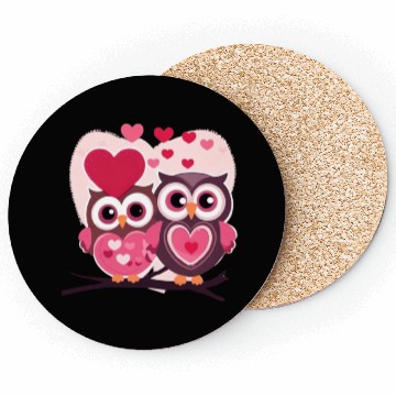 Discover Cute Valentines Owl Coasters