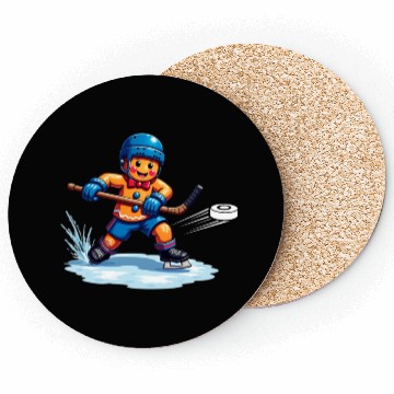 Discover gingerbread hockey player christmas fun Coasters