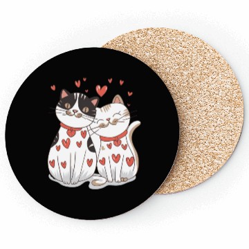 Discover Cat Couple, Valentines, Valentines Day Coasters