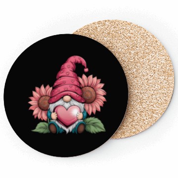 Discover Happy Valentines Gnome with Sunflower Coasters