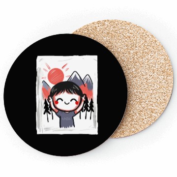 Discover Funny Happy Kid in Nature Coasters