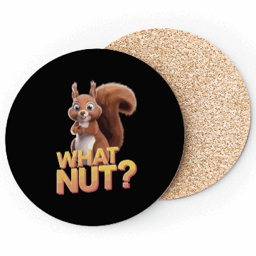Discover Cute Squirrel Holding Acorn What Nut for Squirre Coasters